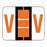 United Ad Products Alpha File Folder Labels - Alpha File Folder Labels, Letter V, Orange, 1-1/4" x 1" - ULAF1283V