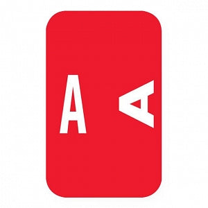 United Ad Products Alpha File Folder Labels - Alpha File Folder Labels, Letter A, Red, 1-1/4" x 1" - ULAF300A