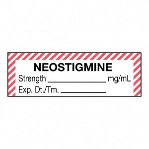 United Ad Label Co Anesthesia Labels - Neostigmine Label, mg / mL, Red Stripe, 610/Roll - ULAL756