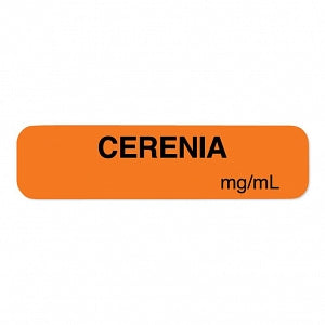 United Ad Label Co. Drug Tape / Labels - Cerenia Label, mg, Orange, 1-1/4" x 5/16", Permanent, 760 Labels / Roll - ULAN1720