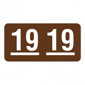United Ad Label 2019 Year Labels - 2019 Year Labels, Brown, 1-1/2" x 3/4" - ULIF0919