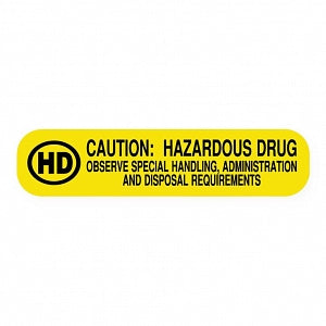 United Ad Label Medication Instruction Labels - CAUTION: HAZARDOUS DRUG Labels, Yellow, 1-5/8" x 3/8", 1000/Roll - ULRXA1701