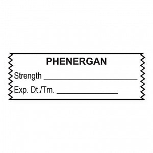 United Ad Label Anesthesia Tapes - Anesthesia Tape Labels, 1-1/2" x 1/2", PHENERGAN with Strength and Date / Time, White, 500"/Roll - ULTA228