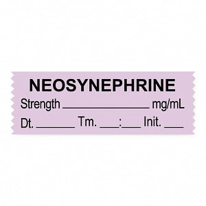 United Ad Label Anesthesia Tapes - Anesthesia Tape Labels, 1-1/2" x 1/2", NEOSYNEPHRINE with mg / mL and Date / Time, Purple, 500"/Roll - ULTA221-D