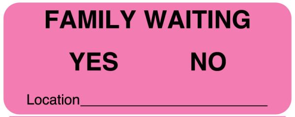 Medical Use Labels - Family Waiting Label, 2-1/4