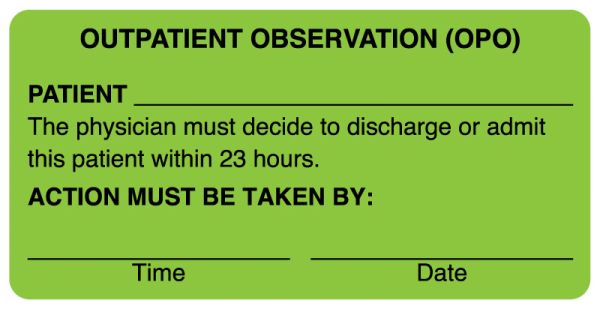 Medical Use Labels - OUTPATIENT OBSERVATION Label, 4" x 2"