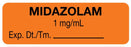 Medical Use Labels - Anesthesia Label, Midazolam 1 mg/mL, 1-1/2" x 1/2"