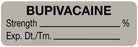 Medical Use Labels - Anesthesia Label, Bupivacaine %, 1-1/2" x 1/2"
