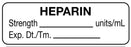 Medical Use Labels - Anesthesia Label, Heparin Units/mL, 1-1/2" x 1/2"