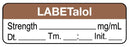 Medical Use Labels - Anesthesia Label, Labetalol mg/mL Date Time Initial, 1-1/2" x 1/2"