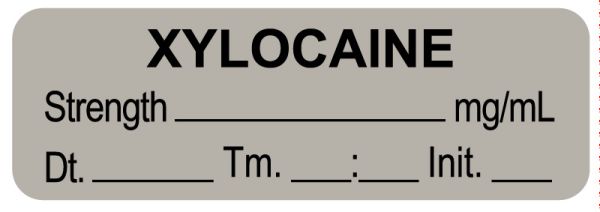 Medical Use Labels - Anesthesia Label, Xylocaine, mg/mL DTI 1-1/2" x 1/2"