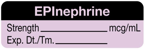 Medical Use Labels - Anesthesia Label, EPInephrine mcg/mL, 1-1/2" x 1/2"