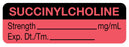 Medical Use Labels - Anesthesia Label, Succinylcholine mg/mL, 1-1/2" x 1/2"