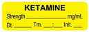 Medical Use Labels - Anesthesia Label, Ketamine, mg/mL DTI 1-1/2" x 1/2"