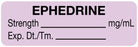 Medical Use Labels - Anesthesia Label, Ephedrine mg/mL, 1-1/2" x 1/2"