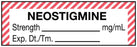 Medical Use Labels - Anesthesia Label, Neostigmine mg/mL, 1-1/2" x 1/2"