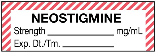 Medical Use Labels - Anesthesia Label, Neostigmine mg/mL, 1-1/2" x 1/2"