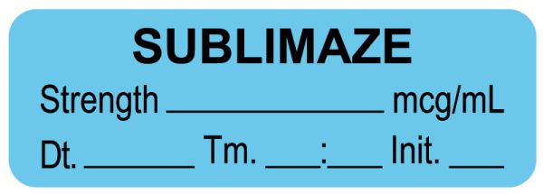Medical Use Labels - Anesthesia Label, Sublimaze mcg/mL Date Time Init ...