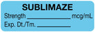 Medical Use Labels - Anesthesia Label, Sublimaze mcg/mL, 1-1/2" x 1/2"