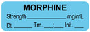 Medical Use Labels - Anesthesia Label, Morphine mg/mL Date Time Initial, 1-1/2" x 1/2"