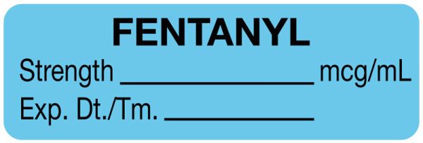 Medical Use Labels - Anesthesia Label, Fentanyl mcg/mL, 1-1/2" x 1/2"