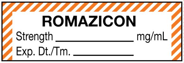 Medical Use Labels - Anesthesia Label, Romazicon mg/mL, 1-1/2" x 1/2"