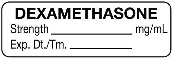 Medical Use Labels - Anesthesia Label, Dexamethasone mg/mL, 1-1/2" x 1/2"