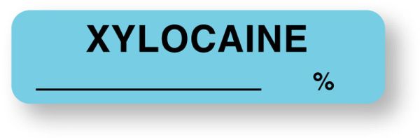 Medical Use Labels - Anesthesia Label, Xylocaine%, 1-1/4" x 5/16"