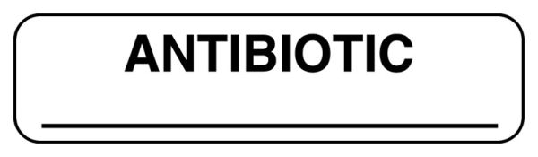 Medical Use Labels - Anesthesia Label, Antibiotic, 1-1/4" x 5/16"