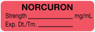 Medical Use Labels - Anesthesia Label, Norcuron mg/mL, 1-1/2" x 1/2"