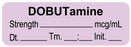 Medical Use Labels - Anesthesia Label, Dobutamine mcg/mL Date Time Initial, 1-1/2" x 1/2"