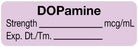 Medical Use Labels - Anesthesia Label, DOPamine mcg/mL, 1-1/2" x 1/2"