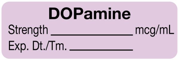 Medical Use Labels - Anesthesia Label, DOPamine mcg/mL, 1-1/2" x 1/2"