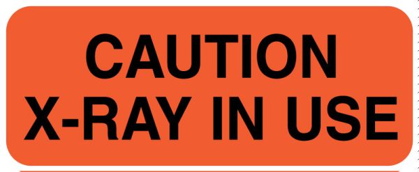 Medical Use Labels - CAUTION X-RAY IN USE, 2-1/4" x 7/8"