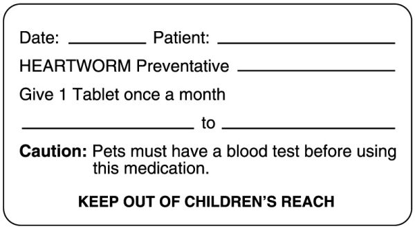 Medical Use Labels - Heartworm Medication Dispensing Label, 3