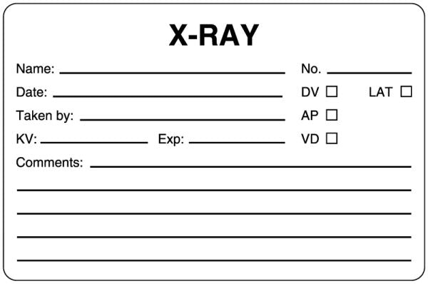 Medical Use Labels - X-Ray Information Label, 4" x 2-5/8"