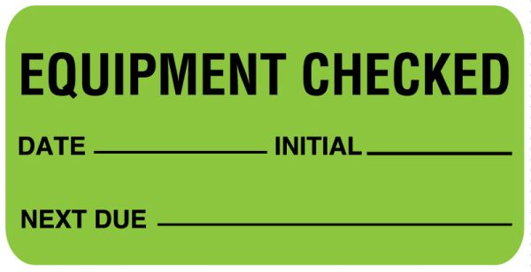 Medical Use Labels - Equipment Checked Label, 1