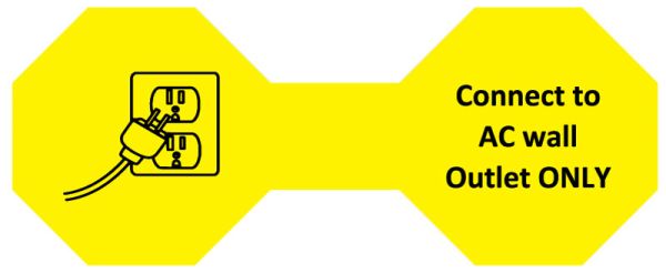 Medical Use Labels - CONNECT to AC OUTLET Cord Label, 5" x 2"