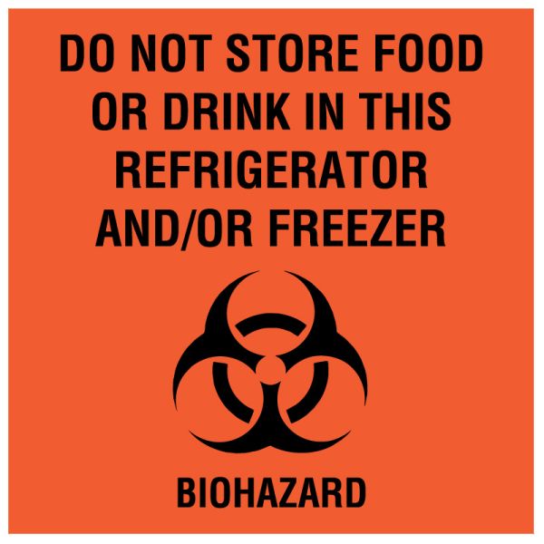 Medical Use Labels - Refrigerator/Freezer Biohazard Label, 4-1/2" x 4-1/2"