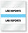 Medical Use Labels - Color-Coded Chart Divider Tabs - Light Blue - "Lab Reports", 1-1/2" x 1-1/4"
