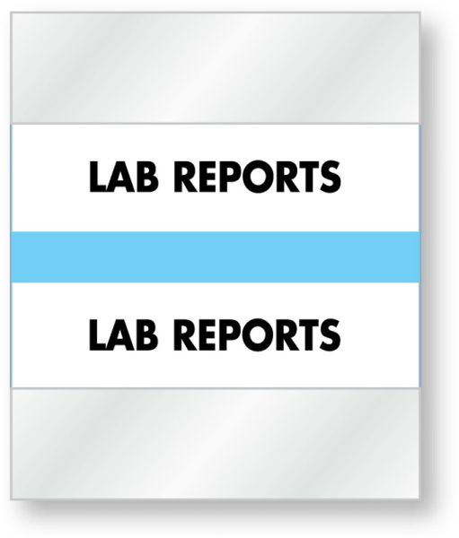 Medical Use Labels - Color-Coded Chart Divider Tabs - Light Blue - "Lab Reports", 1-1/2" x 1-1/4"