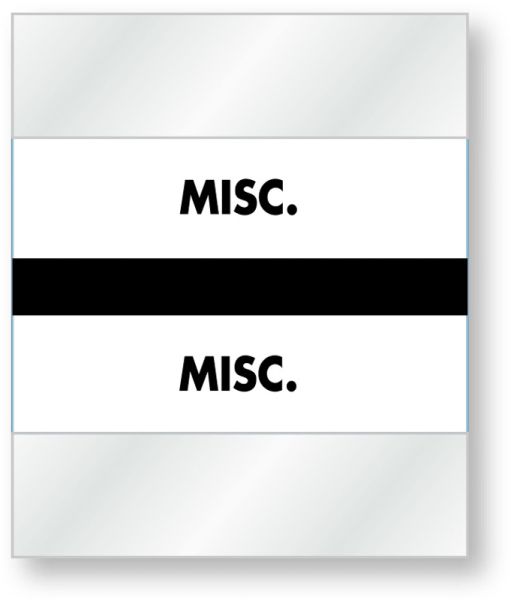 Medical Use Labels - Color-Coded Chart Divider Tabs - Black - "Misc", 1-1/2" x 1-1/4"
