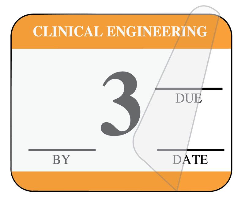 Medical Use Labels - Clinical Engineering Self-Laminating Inspection Labels with Due Date