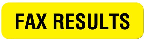 Medical Use Labels - Fax Results Label, 1-1/4