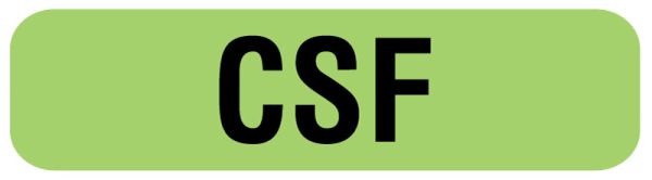 Medical Use Labels - CSF Label, 1-1/4