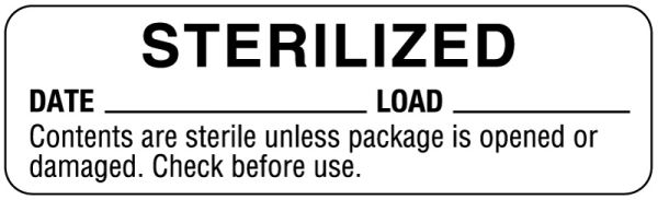 Medical Use Labels - Sterilized Date & Load, 3" x 7/8"