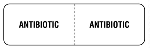 Medical Use Labels - ANTIBIOTIC, I.V. Line Identification Label, 3" x 7/8"