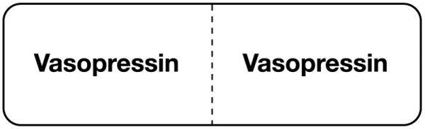 Medical Use Labels - VASOPRESSIN, I.V. Line Identification Label, 3" x 7/8"
