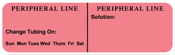 Medical Use Labels - PERIPHERAL LINE, Line Identification Label, 3