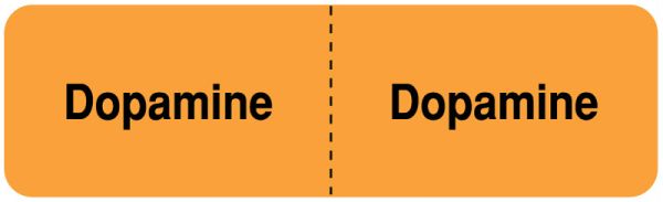 Medical Use Labels - DOPAMINE , I.V. Line Identification Label, 3" x 7/8"